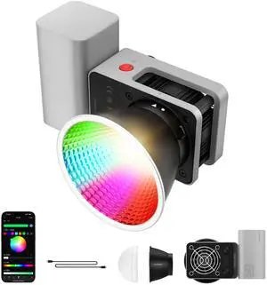 _Mega Brand CINEPEER CX50, 50W RGB Video Light, Full Color 2700K-6500K Portable Camera Light, TLCI/CRI96+, APP Control with Grip Battery, 18 Creative Effects for Video Recording/Portrait Shooting
