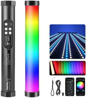 _Mega Brand TLX1 RGB Tube Light LED Full Color Portable Video Light with APP Control 2800K-8000K CRI96 TLCI97 360° RGB CCT HSI Mode 10 Customizable Light Effects Rechargeable Battery Magnet Design