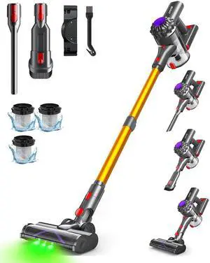 _Mega Brand Vacuum Cleaner,45Mins Powerful Vacuum Cleaners for Home,Lightweight Stick Vacuum Cordless with Advanced Green Light Tech,Rechargeable Battery Vacuum for Carpet,Pet Hair,Hardwood Floor