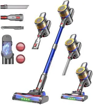 _Mega Brand Cordless Vacuum Cleaner,45000Pa/450W Vacuum Cleaners for Home with 60Mins Runtime,Lightweight Anti-Tangle Stick Vacuum,Wall-Mount Charging,Vacuum Cordless with Attachments for Pet Hair