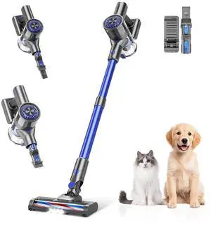 _Mega Brand Vacuum Cleaners for Home with Super Suction,Lightweight Stick Vacuum with 35 Mins Runtime,Rechargeable Cordless Vacuum for Carpet,Tile,Pet Hair,Hardwood Floors(Deep Blue)