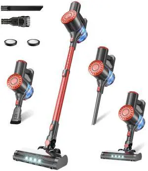 Cordless Vacuum Cleaner with Self-Standing, Powerful Stick Vacuum Cleaners for Home, 8-in-1 Lightweight Rechargeable Vacuum, 7-Layer Filtration,Ideal for Carpet, Pet Hair, Hardwood Floors