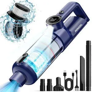 _Mega Brand Handheld Vacuum Cordless - Car Vacuum Cleaner with Brushless Motor, 15000Pa Strong Suction, LED Light, Type C Cable, 2 Fliters, Portable Hand Vacuum for Home, Pet and Car