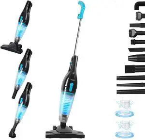 _Mega Brand Corded Vacuum Cleaner, 15KPa Powerful Suction with 400W Motor, 12 in 1 Lightweight Bagless Stick Vac with Handheld, Ultra Quiet, for Hardwood Floor Carpet Car Pet Hair