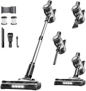 _Mega Brand Cordless Vacuum Cleaner for Home,Powerful Stick Vacuum Cleaner with Rechargeable Battery,6in1 Lightweight Handheld Vacuum,45 Mins Runtime Cordless Vacuum for Hardfloor&Carpets Pet Hair