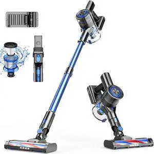 _Mega Brand Cordless Vacuum Cleaner, 80000 RPM High-Speed Brushless Motor Powerful Vacuum Cleaners for Home, Up to 40 Mins Runtime, Stick Vacuum with 4* LED & Rechargeable 2600 mAh Battery
