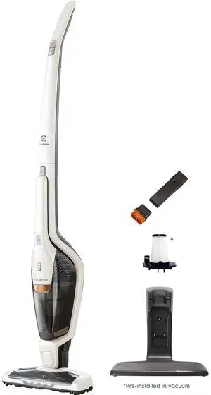 _Mega Brand Ergorapido Cordless 2-in-1 Vacuum Cleaner with High Suction Power and 180-Degree EasySteer Mobility, 48-Minute Run Time, 2 Power Modes, Satin White