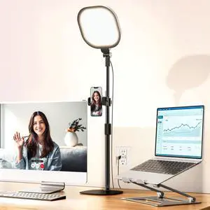 _Mega Brand Video Conference Lighting for Zoom Meeting,Desk Lamps for Home Office,30 Light Modes Desk Light,Ring Light for Desk with Flexible Stand & Memory Function for Zoom Lighting,Video Streaming