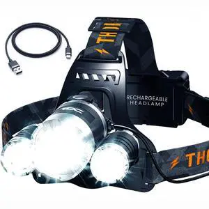 _Mega Brand Head Lamp Led Rechargeable Super Bright - USB-C Headlamp for Adults - Head Lights for Forehead - 1080 Lumen Head Flashlight - 10HR Battery for Hardhat, Camping, Hunting, Work