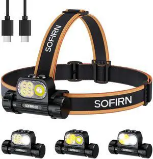 _Mega Brand Sofirn HS22 Rechargeable Headlamp 2500 Lumen,2700K-6500K Color Temperature Control,LED High Brightness Head Lamp with Floodlight Spotlight,Waterproof Headlight for Camping,Running