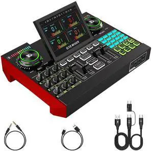 _Mega Brand G10 Gaming Audio Mixer, Audio Interface with 3.5mm/XLR Microphone Input, 48V Phantom Power, Voice Changer Live Sound Card for Streaming, Podcasting, Recording, and Singing Content Creation