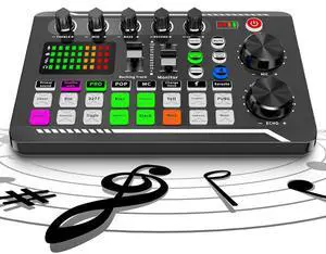 _Mega Brand F998 Live Sound Card Audio Mixer with DJ Mixer Effects & Voice Changer - 16 Sound Effects, Bluetooth-Compatible Soundboard for Streaming/Podcasting/Gaming, Phone, Computer, PC