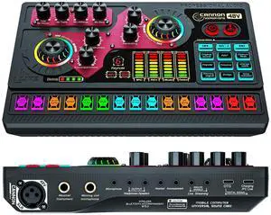 _Mega Brand Audio Mixer, Sound Board for Pc/Phone Live Streaming Singing Gaming, for XLR/6.35mm/3.5mm Microphone, X5 Sound Board with Autotune for Gaming, Sining, Sound Card for Live Streaming