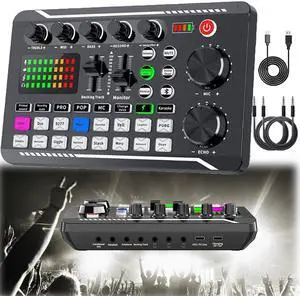 _Mega Brand Live Sound Card With DJ Mixer Effects & Voice Changer, Audio Mixer for Streaming With Multiple Sound Effects (A)
