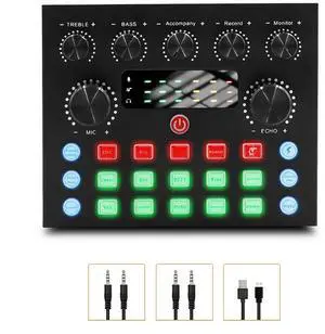 _Mega Brand Live Sound Card with Dj Mixer Effects & Voice Changer,Audio Mixer,Professional Sound Mixer Board,Live Sound Card Audio Mixer,Prefect for live Streaming/Podcasting/Gaming