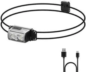 _Mega Brand Ultra Lightweight Headlamp, 600 Lumen USB-C Rechargeable Headlamp with White Red Light, Adjustable Headband, for Camping, Back Packing, Hiking and Fishing