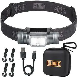 _Mega Brand Headlamp Rechargeable - 1000 Lumen LED USB Rechargeable Headlight - IPX4 Waterproof Head Lamp with Bright 60 ft Flashlight Beam - Hiking & Outdoor Camping Gear, Black - LED Headlamp
