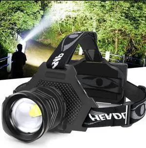_Mega Brand LED Headlamp USB Rechargeable, Head Lamp XHP70 Super Bright 1080 Lumen with 5 Modes, Batteries Included, Zoomable, Waterproof Headlight for Camping Hunting Running Fishing Biking