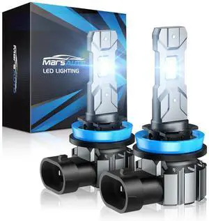 _Mega Brand M1S H11/H8/H9 Bulbs or H11 Fog, 30000LM Super Bright, Real 1:1 Design H11 Fog Light, No Fan No Noise H9 Bulb, 6000K Cool White H8 Light, 3min Plug and Play, IP68, Pack of 2