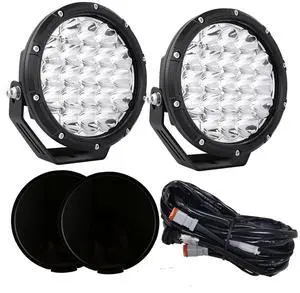 _Mega Brand Round LED Offroad Lights 7 Inch Super Bright Offroad Driving Spot Lights with Black Covers IP68 12V 24V for Trucks Pickup ATV UTV SUV