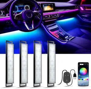 _Mega Brand Car LED Lights Interior, Multcolor LED Light for Car with APP Control and DIY Mode, Music Sync USB Under Dash Lighting Kit for Cars, Trucks, SUVs, DC 5V