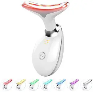 _Mega Brand Red-Light-Therapy-for-Face and Neck, Red Light Therapy Wand, 7 Color Led Face Neck Massager for Skin Care, White