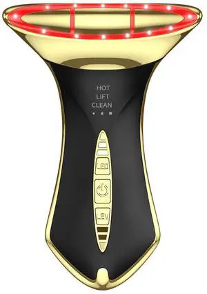 _Mega Brand True Beauty Glow Facial Massager for Neck Care, Red Light for Face,Water Resistant Luminesce 5-in-1 Led Facial Sculptor
