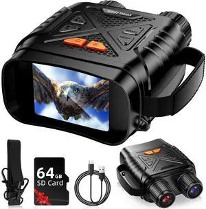 _Mega Brand Night Vision Goggles, Night Vision Binoculars for Adults, HD Screen Thermal Binoculars with 64GB TF Card for Photos and Videos, Perfect for Outdoor Hunting Camping and Wildlife Observation