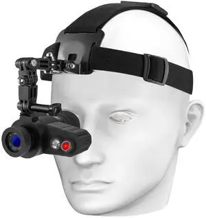 _Mega Brand Head-Mounted Night Vision Monocular Goggles with Elastic Head Strap,Default 7X Magnification,NVG Equipment 1148FT Range with Riflescope 1.54 in HD Screen,Rechargeable for Hunting Camping