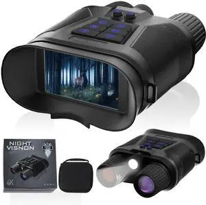 _Mega Brand 4K Helmet-Mounted Night Vision Monocular | 8X Magnification | 600m IR Range | IP65 Waterproof | 32GB Storage | Motion Detection | Hunting/Camping/Security (AR1) (ER4)