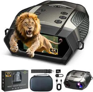 _Mega Brand Night Vision Goggles, 3.2 HD Screen, 2625FT View Range, 5000mAh Battery, 7 IR Levels, 8X Zoom, 128GB - 4K Night Vision Binoculars Gift Set with Compass for Hunting, Wildlife, Security _Mega Brand Night Vision Goggles, 3.2 HD Screen, 2625FT View Range, 5000mAh Battery, 7 IR Levels, 8X Zoom, 128GB - 4K Night Vision Binoculars Gift Set with Compass for Hunting, Wildlife, Security