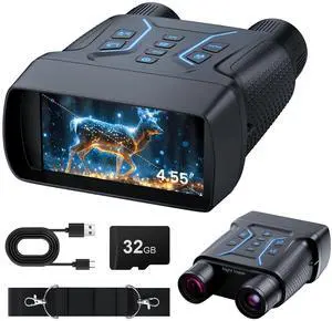 _Mega Brand Upgraded Night Vision Goggles,4k Night Vision Binoculars,4.55"Large Display,1312 FT Full Dark,32GB,8X Digital Zoom,36MP 7-L IR Night Vision for Camping, Bird Watching,Hunting,Gifts for Dad