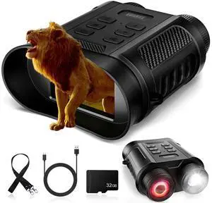_Mega Brand Night Vision Goggles, Night Vision Binoculars with Built-in Flashlight 1080P Infrared Digital 8X Digital Zoom, Night Vision Monocular 2500mAh Rechargeable Battery with 32GB SD Card