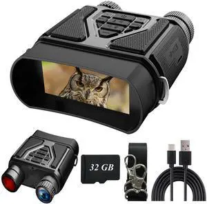 _Mega Brand Night Vision Goggles-Night Vision Binoculars for Adults, Gifts for Men Him Husband Dad with 8X Zoom, 4000mAh Rechargeable Gear for Hunting & Camping (Black)
