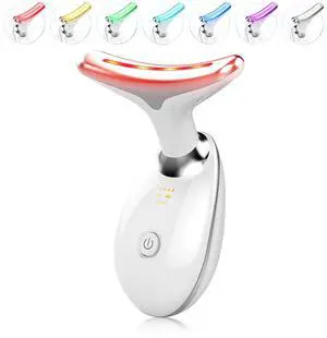 _Mega Brand Light Based Multifunctional Facial Massager, 7 Color Portable Face Massager Tool for Skin Care, White