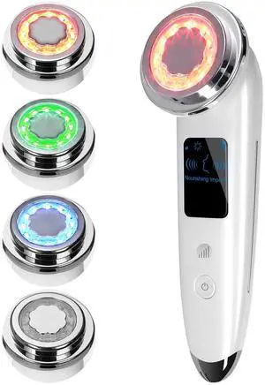 _Mega Brand Face Massager Electric Face Lifting 4 in 1 Facial Massager Anti Aging Skin Tightening Firming Skin Care Tools (White)