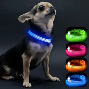 _Mega Brand Light Up Dog Collars for Small Dogs,LED Dog Collar Light Rechargeable,Fully Adjustable Lighted Dog Collar,Glow in The Dark Dog Collars with Dog Lights for Night Walking,Blue