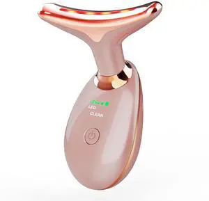 _Mega Brand 7-in-1 Deplux Face Neck Massager for Daily Skin Care Routine, Portable Facial Massager, Skin Care Tool, Rose Gold