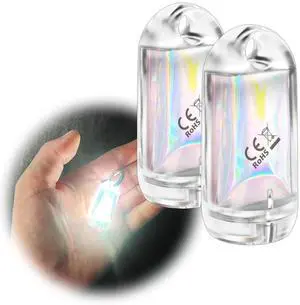 _Mega Brand USB Mini LED Lanterns, 2 Pack Waterproof EDC Keychain LED Flashlight for Camping Rechargeable Battery Stick Light Maglite Hockey Dog Collar Flashlight for Nighttime Shift (2Pack White)