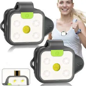 _Mega Brand Running Light,2Pack Reflective Safety-Light for Runners,Rechargeable LED Light,Clip On Running Lights with Runners and Joggers for Camping,Hiking,Running,Outdoor Adventure (Black)