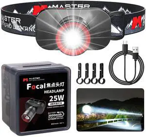 _Mega Brand Upgraded Rechargeable Headlamp,3690ft Lighting Range,Zoomable LED Headlight,90°Angle Head Lights for Forehead,4Modes Usb-C Headlamps for Outdoor Camping Hiking Fishing Hardhat