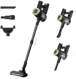 _Mega Brand Cordless Stick Vacuum Cleaner, 30KPa Handheld 2200mAh Rechargeable Battery Lightweight Small Vac Electirc Broom, 40Mins Runtime for Home Hard Floor Carpet Pet Hair Cleaning, LED Screen