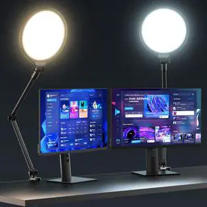_Mega Brand 10" Key Light for Streaming, Desk Ring Light with Adjustable Arm (1 Pack), Zoom Lighting for Home Office, Gaming, Podcast, Video Calls, and Recording