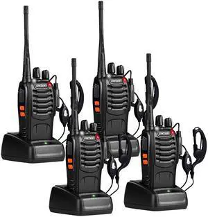 _Mega Brand Walkie Talkies Long Range for Adults with Earpieces,16 Channel Walky Talky Rechargeable Handheld Two Way Radios with Flashlight Li-ion Battery and Charger4 Pack