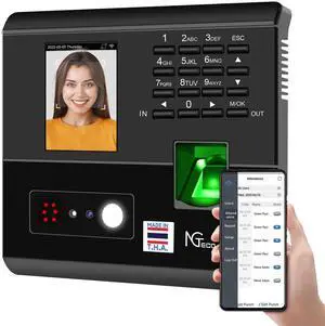 _Mega Brand APP-Based Time Clocks for Employees Small Business, 4-in-1 Time Clock with Face, Fingerprint, RFID, PIN, WiFi Clock in Machine for Employees with APP for iOS Android
