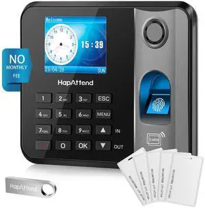 _Mega Brand Time Clock - Fingerprint Time Clocks for Employees Small Business Automatic Calculate Hours, H1 Standalone Offline Biometric Clock in Machine for Employees with 5 RFID Cards