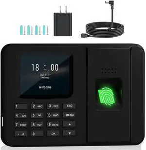 _Mega Brand Time Clocks for Employees Small Business, Fingerprint + PIN, Clock in and Out Machine for Employees, No Monthly Fee No Software Required