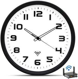 _Mega Brand 12Inch Wi-Fi Wall Clock with Auto Sync Time & DST, Easy to Read, Large Digital Display, Silent Battery Operated Wall Clock for Living Room Bedroom School Office Kitchen