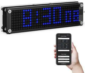 _Mega Brand LED WiFi Sync Clock with Seconds,Digital WiFi Clock for Bedroom,WiFi Auto Time Sync, Accurate Timekeeping, Low Light Display, Easy Setup