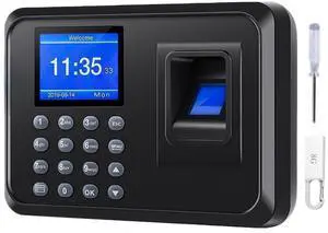 _Mega Brand Time Clocks for Employees Small Business, 2 in 1 Time Clock (Fingerprint & Password) Employee Clock in & Out Machine Attendance Punch Clock Recorder Tracker for Small Businesses & Offices